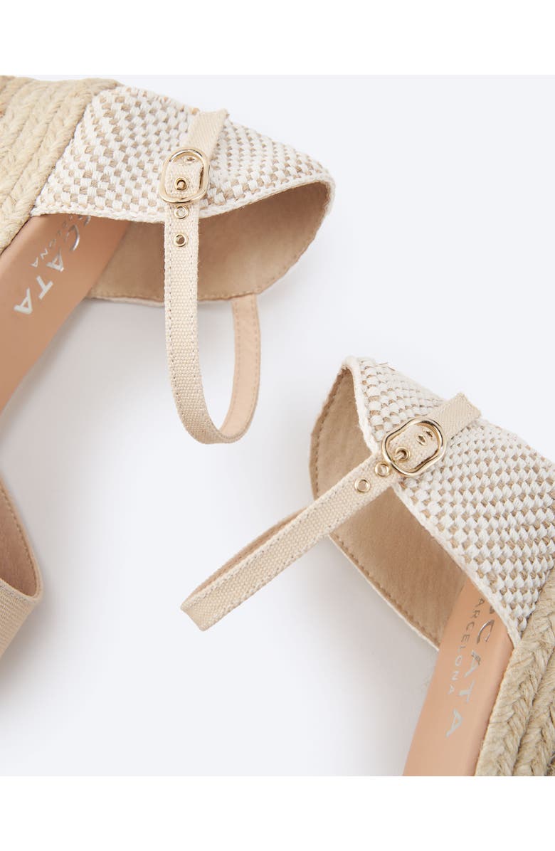 VISCATA Cavall Canvas Espadrille Sandal Wedges, Alternate, color, Beige