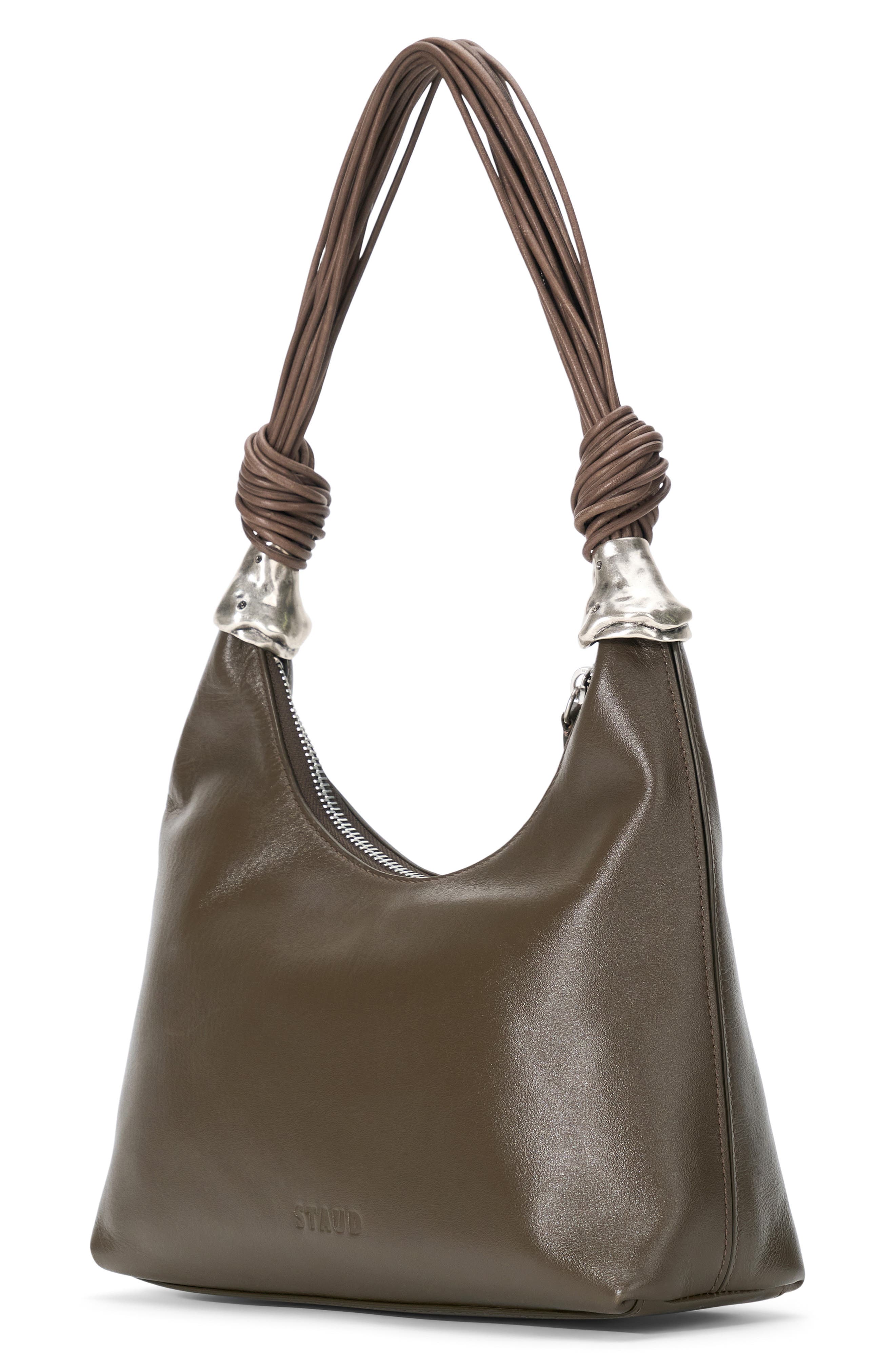 Cuff Leather Shoulder Bag, Alternate, color, TRUFFLE