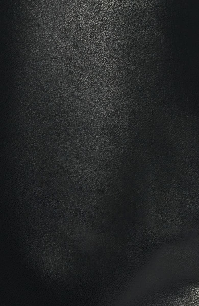 Alpha Industries Hooded Faux Leather Flight Jacket, Alternate, color, Black