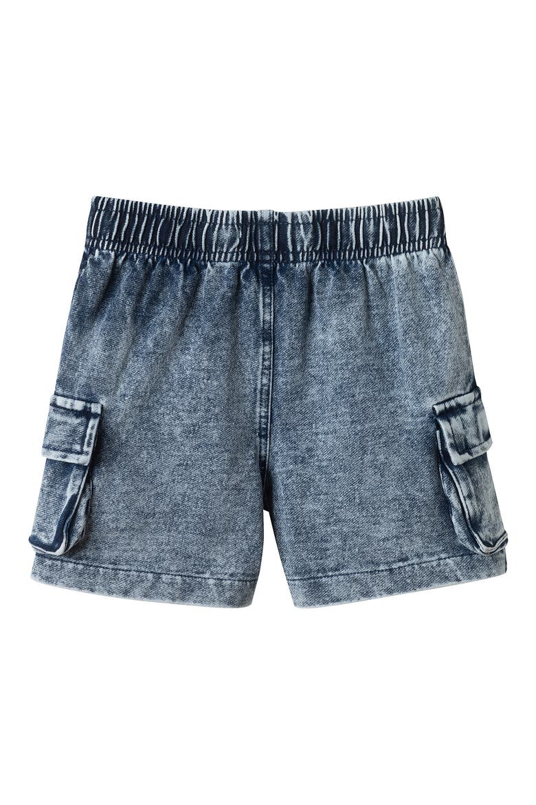 Kids' Drawstring Knit Denim Shorts, Alternate, color, NAVY