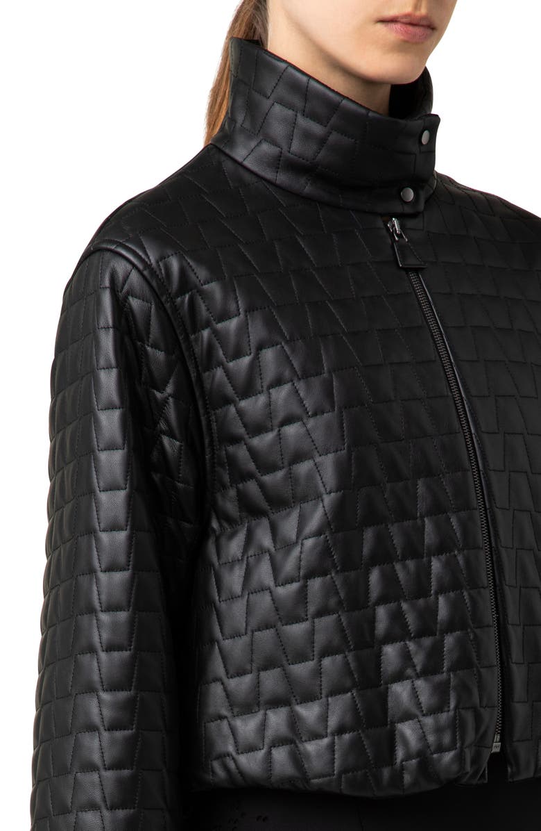 Akris Erzah Trapezoid Quilted Nappa Leather Crop Jacket, Alternate, color, 