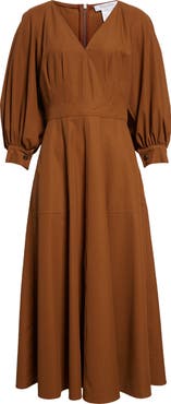 Max Mara Pedaggi Cotton Poplin Fit & Flare Dress | Nordstrom