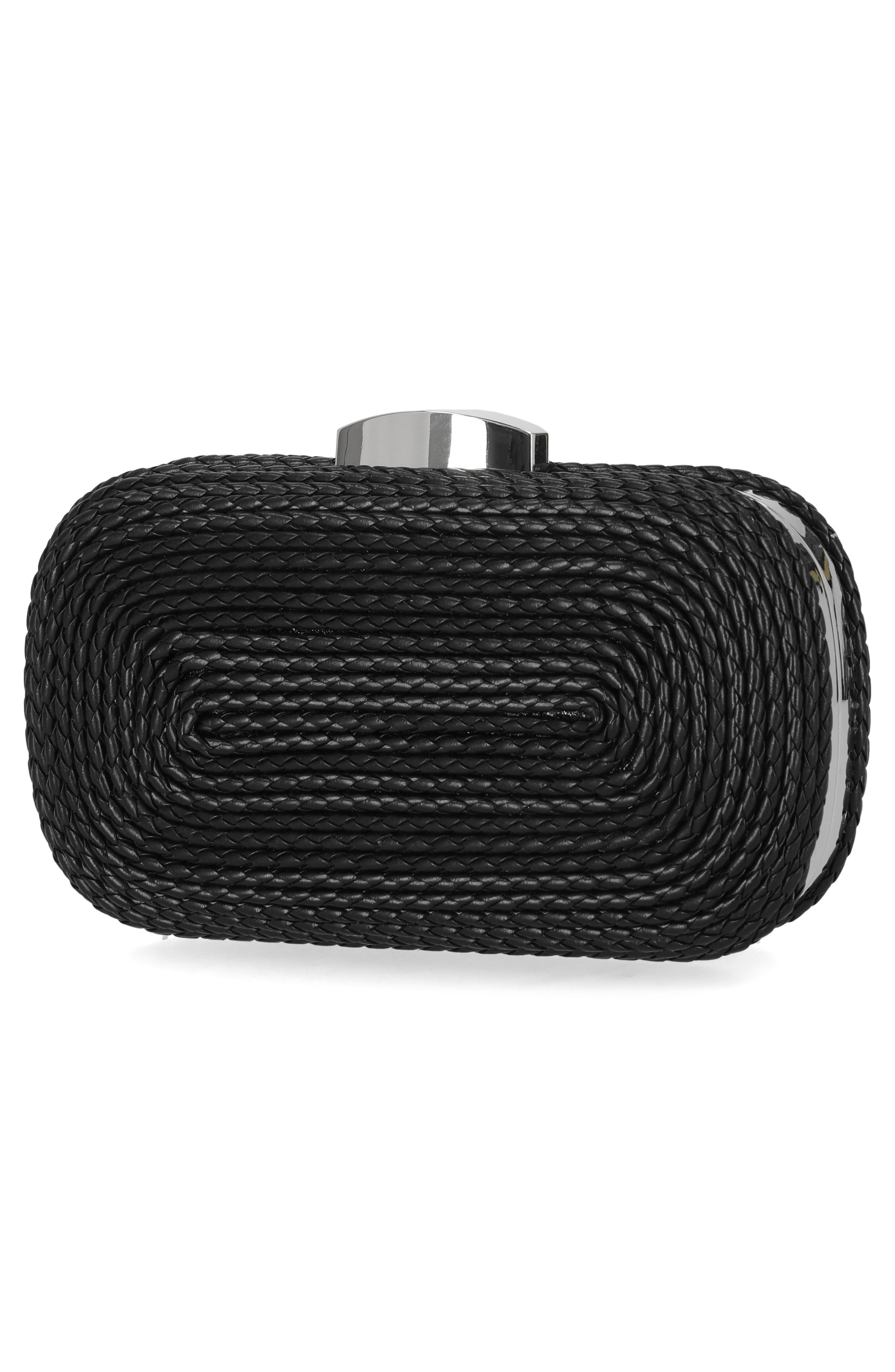 Jessica McClintock Twisted Rope Miniaudere, Alternate, color, Black