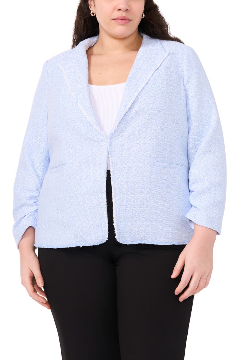 Halogen<sup>®</sup> Raw Hem Crop Blazer, Main, color, Placid Blue