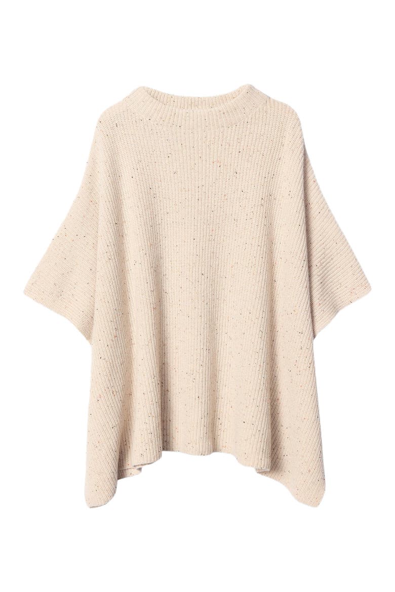 Rib-Knit Cashmere Poncho, Alternate, color, biscotti