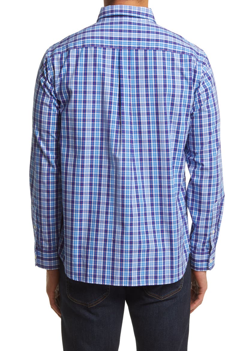 Tattersall Classic Fit Stretch Poplin Button-Down Shirt, Alternate, color, NEWPORT BLUE