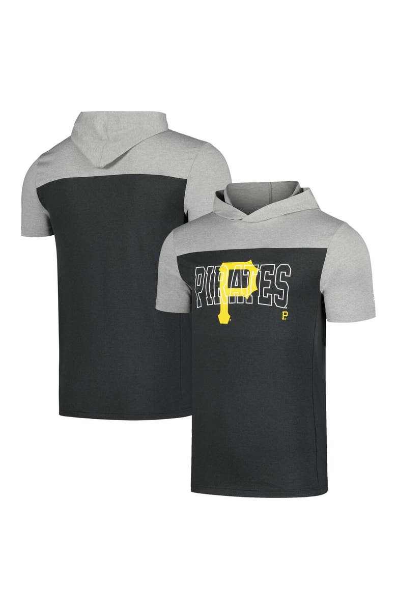 New Era Men's New Era Black Pittsburgh Pirates Active Brushed Hoodie T-Shirt, Alternate, color, Black