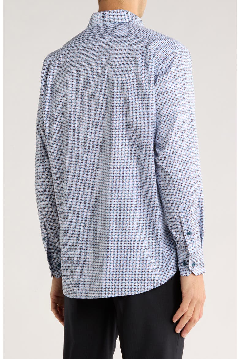 Houndstooth Print Sport Shirt, Alternate, color, BLUE/ MULTI