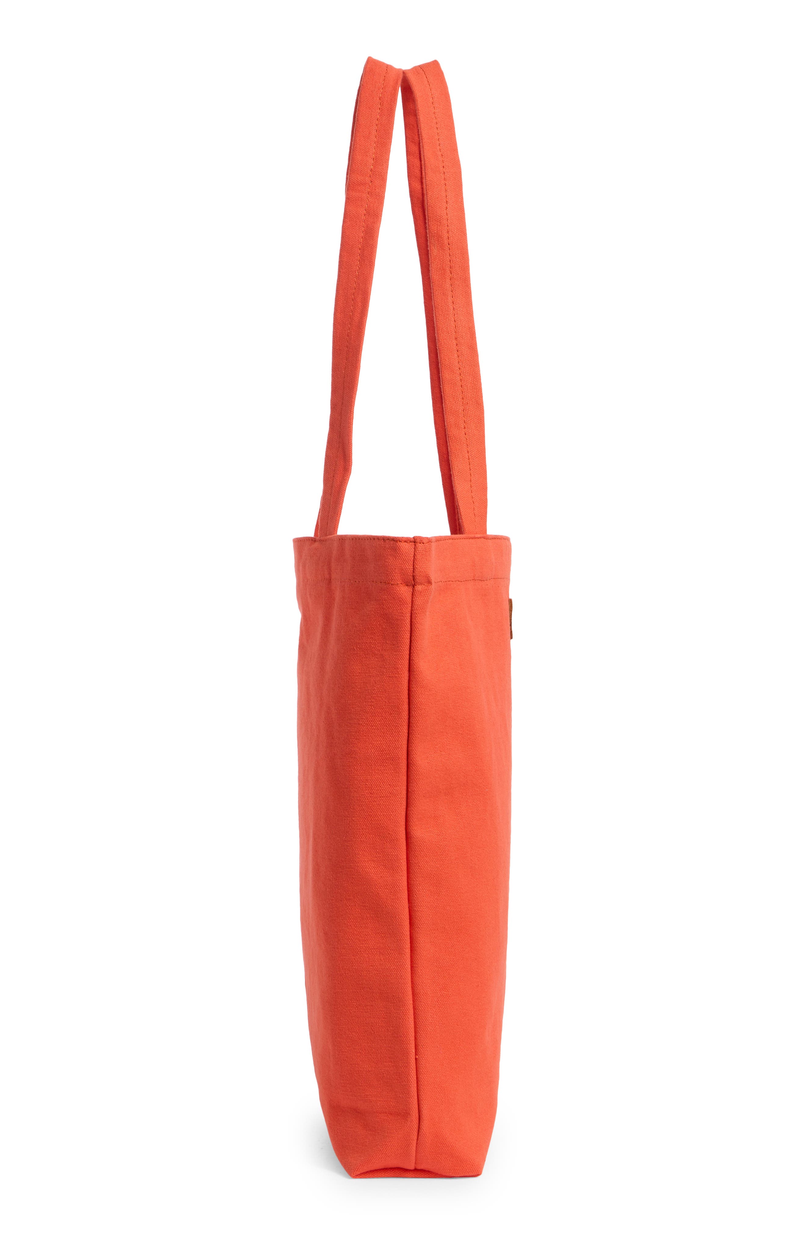 New Amsterdam Leatherworks Eden Canvas Tote Bag, Alternate, color, Papaya