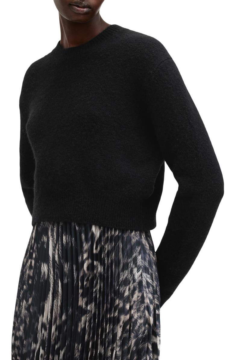 AllSaints Jinx Pleated Midi Dress & Sweater Set, Alternate, color,