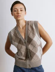 Albaray Argyle V-Neck Tank Top