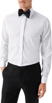 Eton Contemporary Fit White Fly Front Tuxedo Shirt