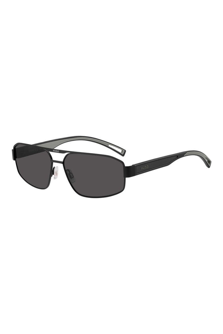 60mm Navigator Sunglasses, Alternate, color, MATTE BLACK/ GREY