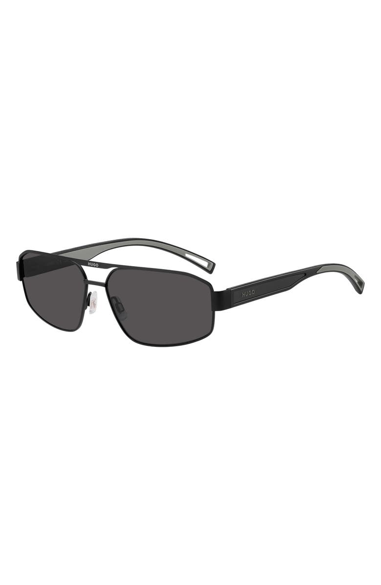 BOSS 60mm Navigator Sunglasses, Alternate, color, Matte Black/ Grey