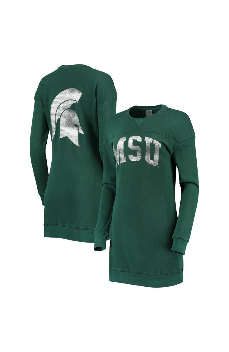 GAMEDAY COUTURE Women's Gameday Couture Green Michigan State Spartans 2-Hit Sweatshirt Dress, Main, color, 