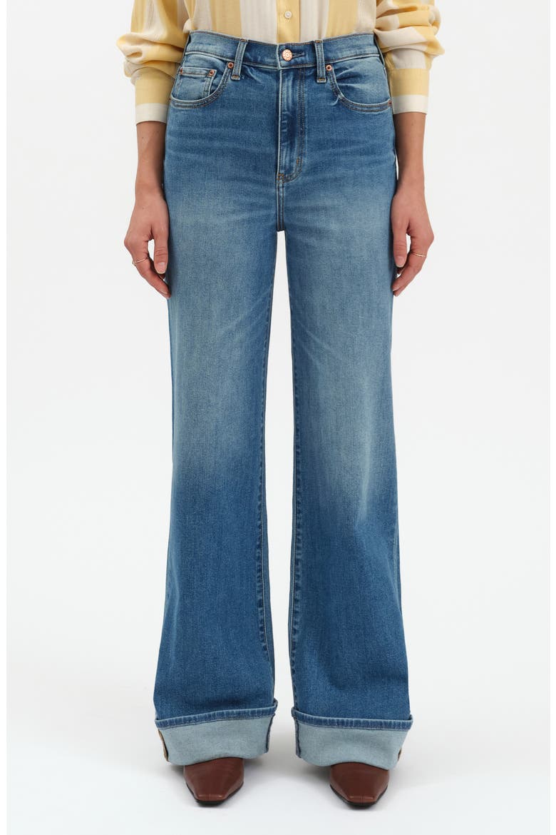Far Out Cuffed High Waist Wide Leg Jeans, Main, color, BIG BREAK