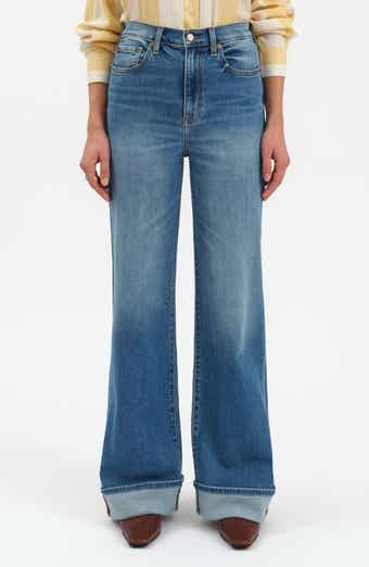 DAZE Far Out Cuffed High Waist Wide Leg Jeans