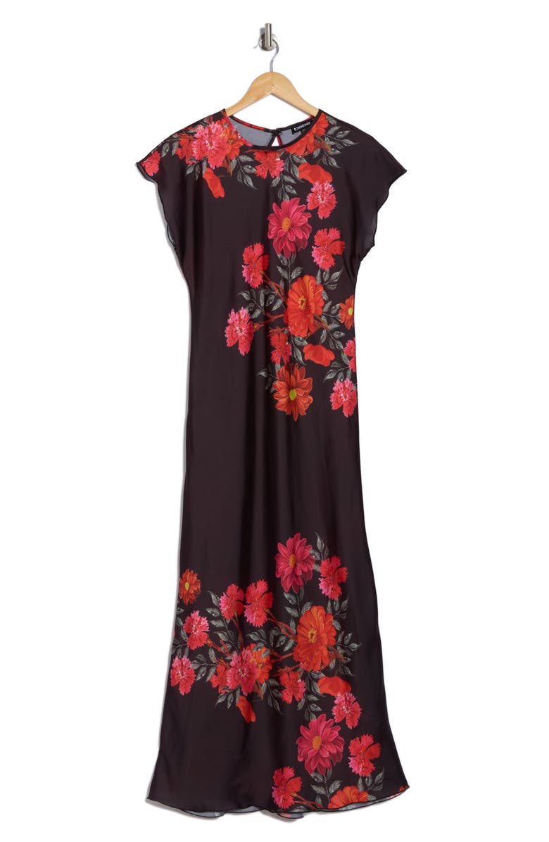 bebe Floral Print Satin Dress, Alternate, color,