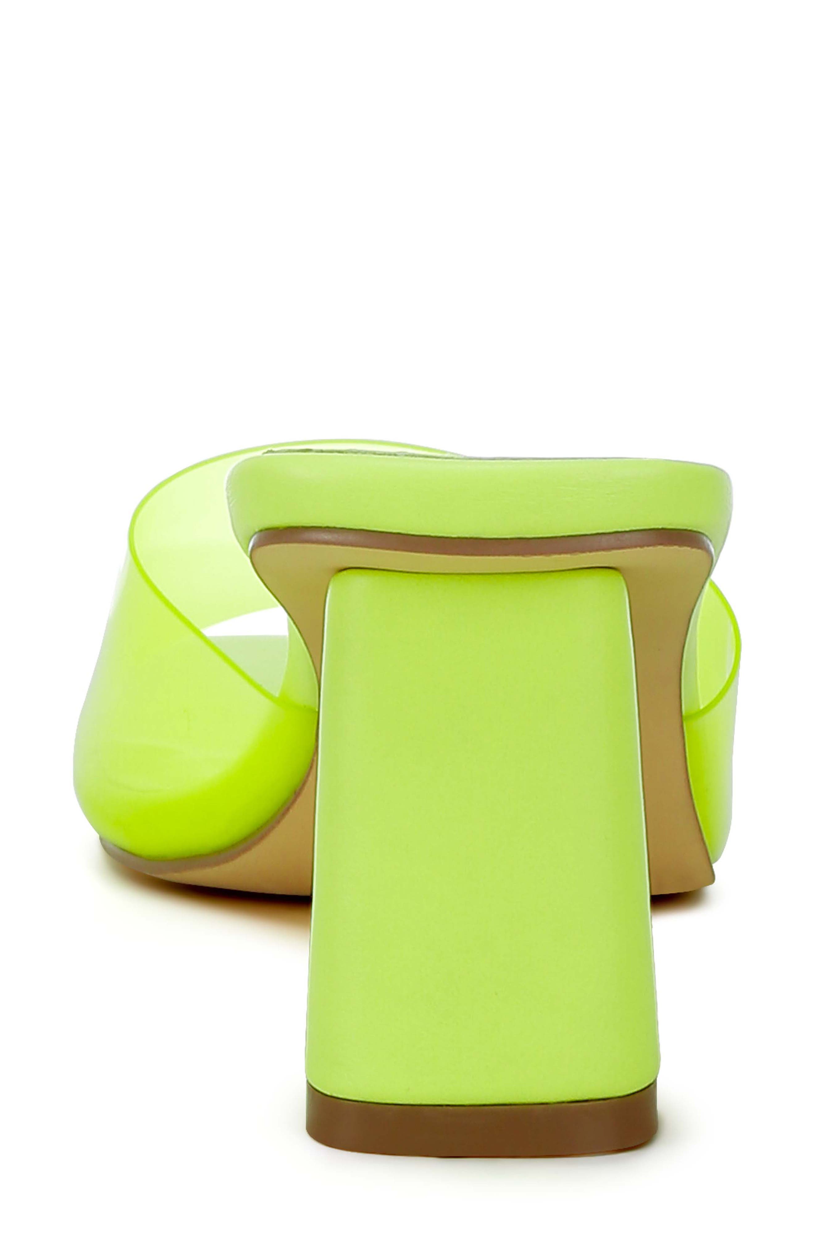 LONDON RAG Clear Flirt Slide Sandal, Alternate, color, Lime