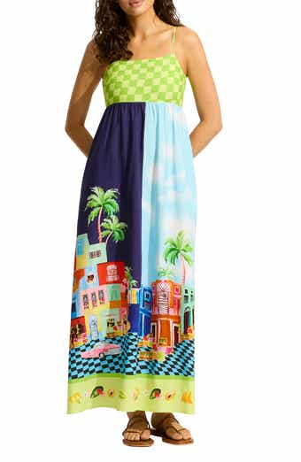 Seafolly Cuba Empire Waist Cover-Up Maxi Dress