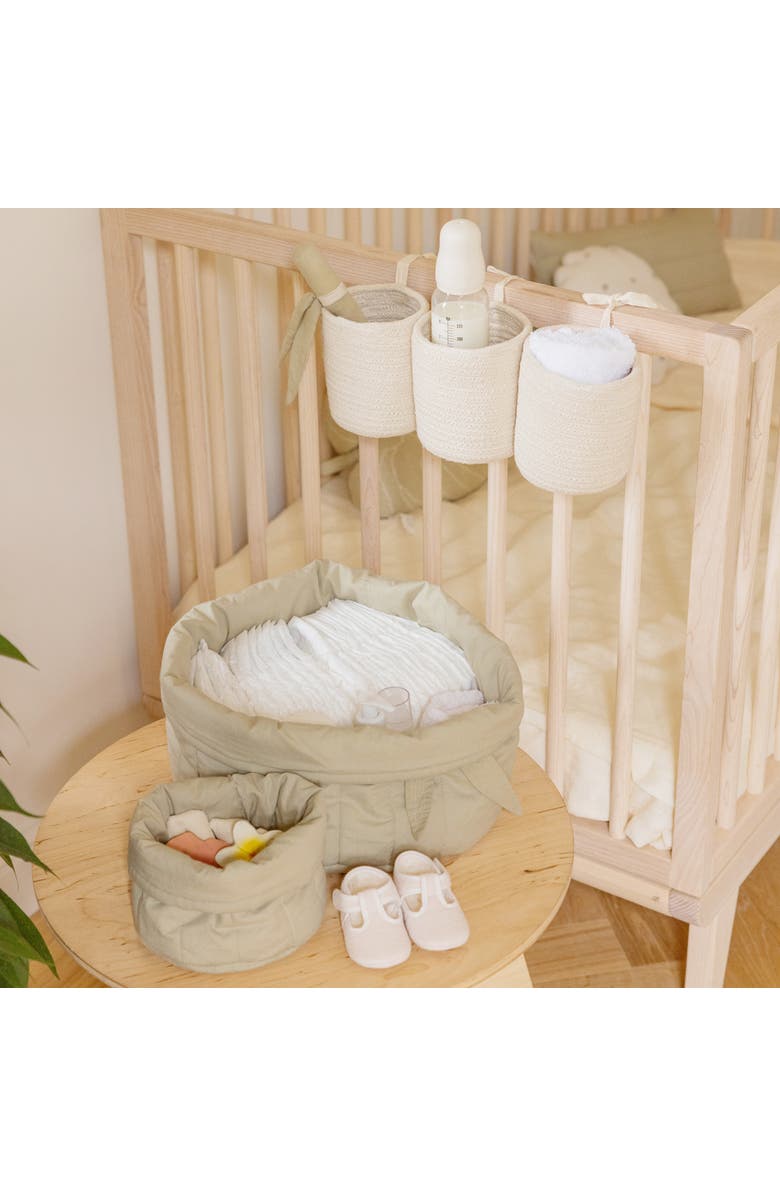 Lorena Canals Set of two quilted baskets, Alternate, color, Olive