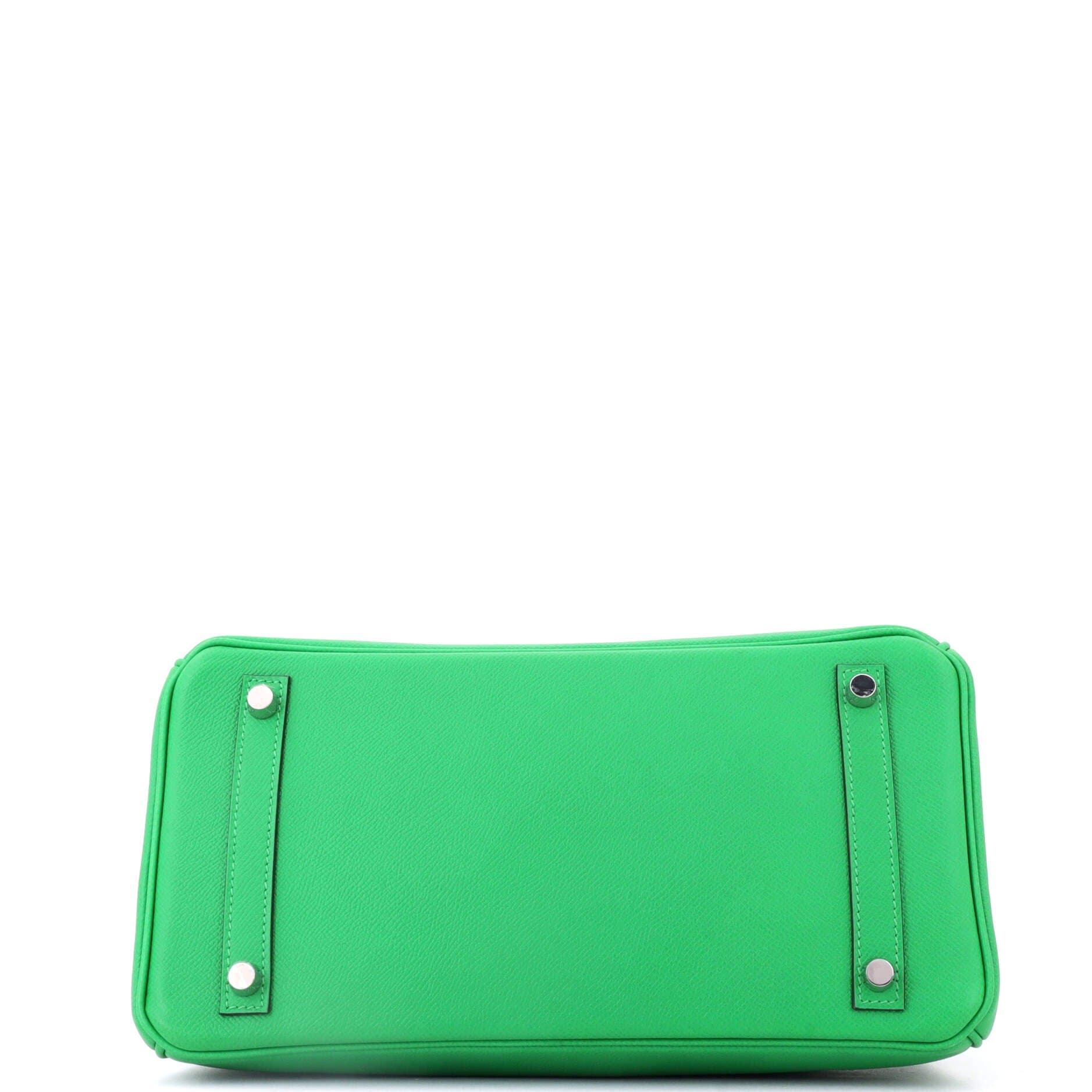 Birkin Handbag Green Epsom with Palladium Hardware 30, Alternate, color, Green