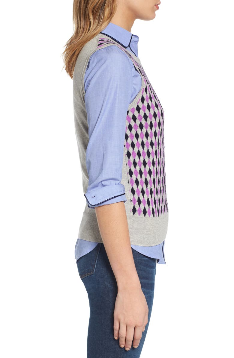 J.Crew Jackie Argyle Lightweight Wool Shell, Alternate, color, 