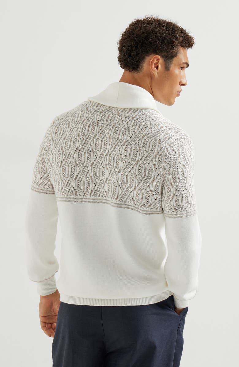 Brunello Cucinelli Jacquard cardigan, Alternate, color, Panama