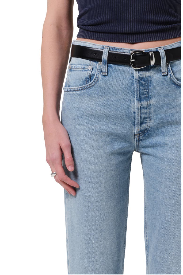 Delfina High Waist Straight Leg Jeans, Alternate, color, SALOON