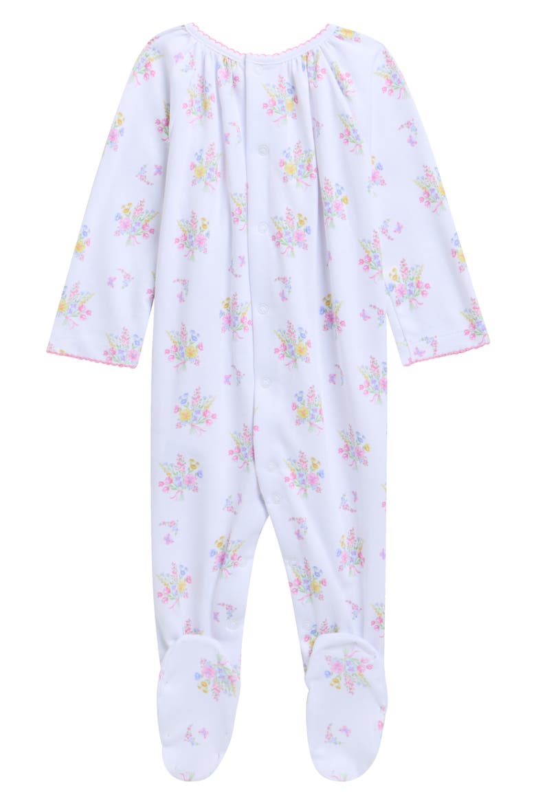 Floral Smocked Pima Cotton Footie, Alternate, color, WHITE MULTI
