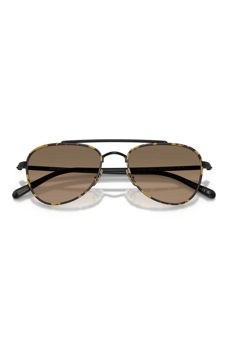 52mm Sacoye Polarized Pilot Sunglasses, Alternate, color, MATTE BLACK / SANDSTONE