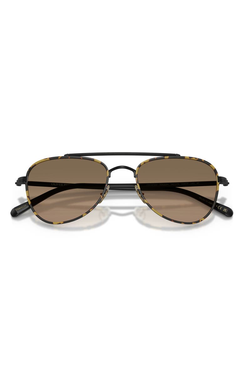 Oliver Peoples 52mm Sacoye Polarized Pilot Sunglasses, Alternate, color, Matte Black / Sandstone