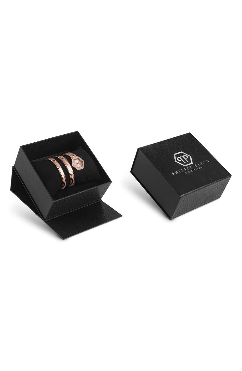 PHILIPP PLEIN Snake Hexagon Bracelet Watch, 24mm, Alternate, color, Ip Rose Gold