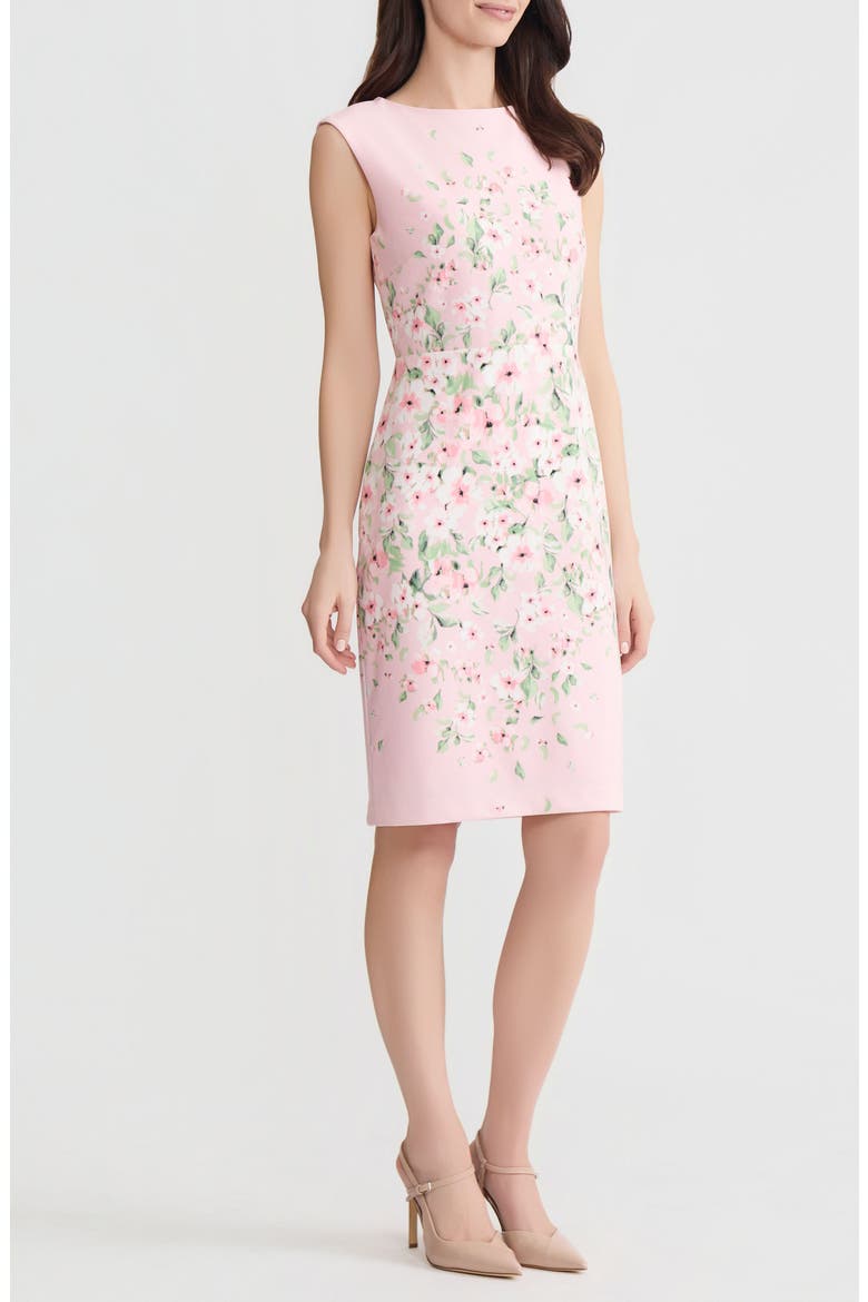 Floral Print Sleeveless Sheath Dress, Alternate, color, TUTU PINK MULTI