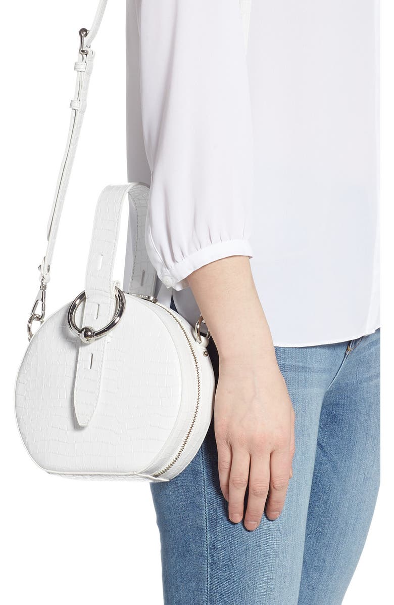 Rebecca Minkoff Kate Embossed Leather Circle Bag, Alternate, color,
