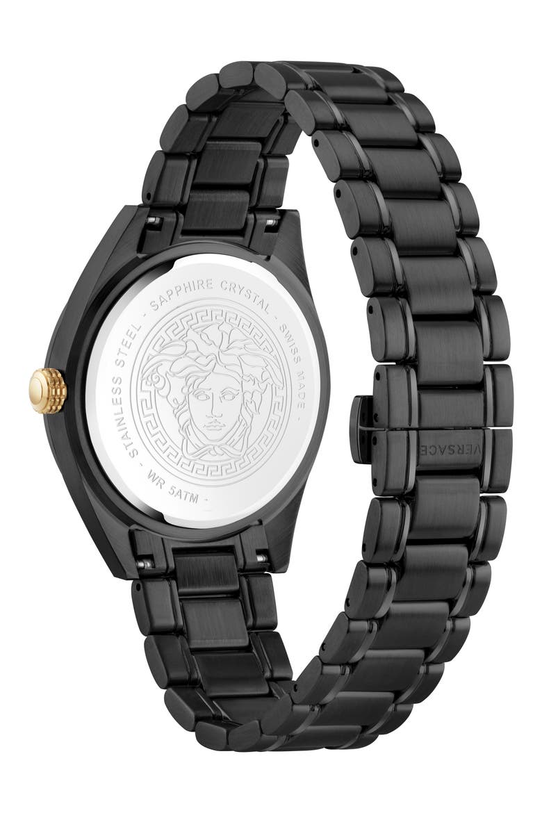 V-Code Bracelet Watch, 36mm, Alternate, color, BLACK
