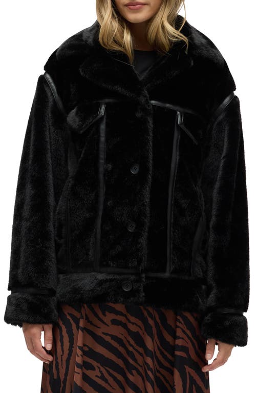 Nvlt Western Faux Fur Jacket In Black