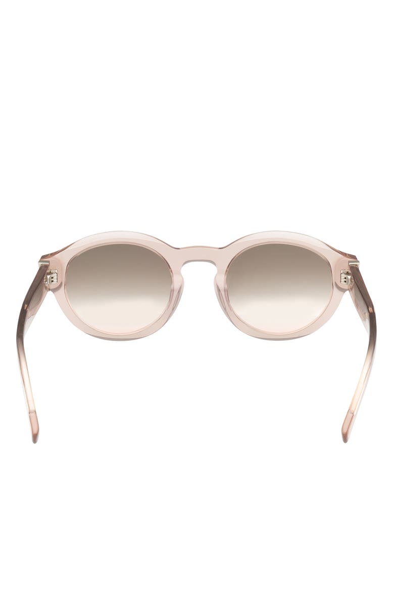 ABERCROMBIE & FITCH 49mm Round Sunglasses, Alternate, color, Shiny Beige / Smoke Blush
