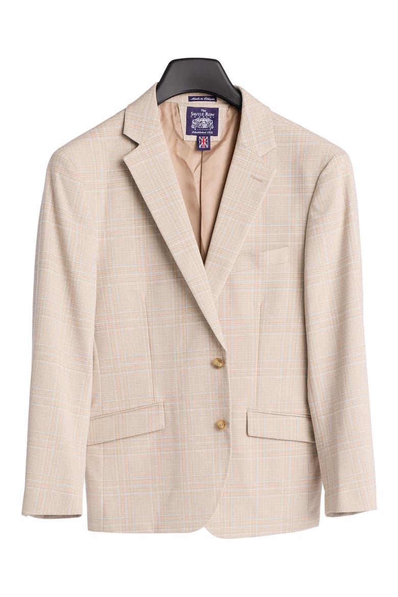 Slim Fit Plaid Sport Coat, Alternate, color, TAUPE