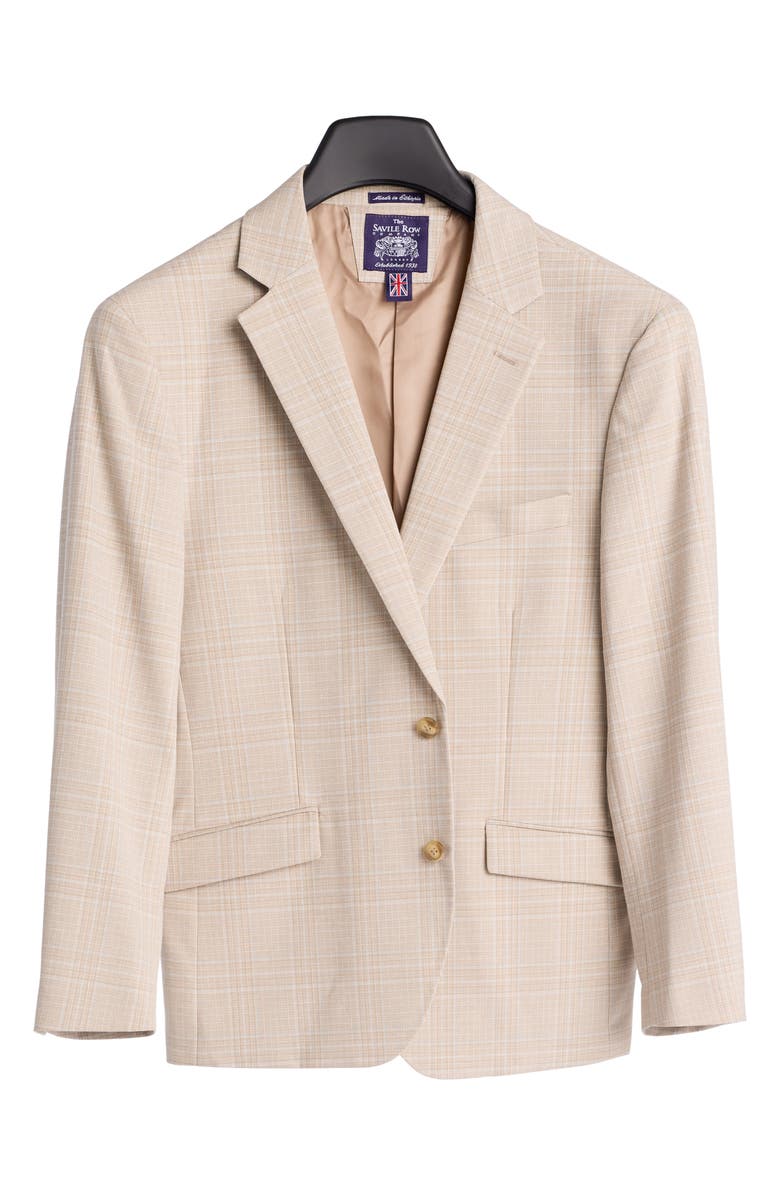SAVILE ROW CO Slim Fit Plaid Sport Coat, Alternate, color, Taupe
