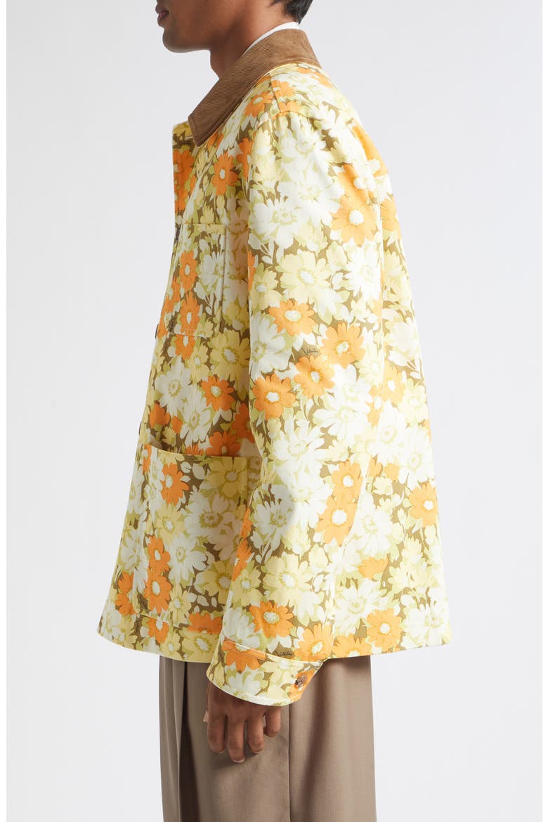 Papier Floral Print Cotton Twill Shirt Jacket, Alternate, color, YELLOW MULTI