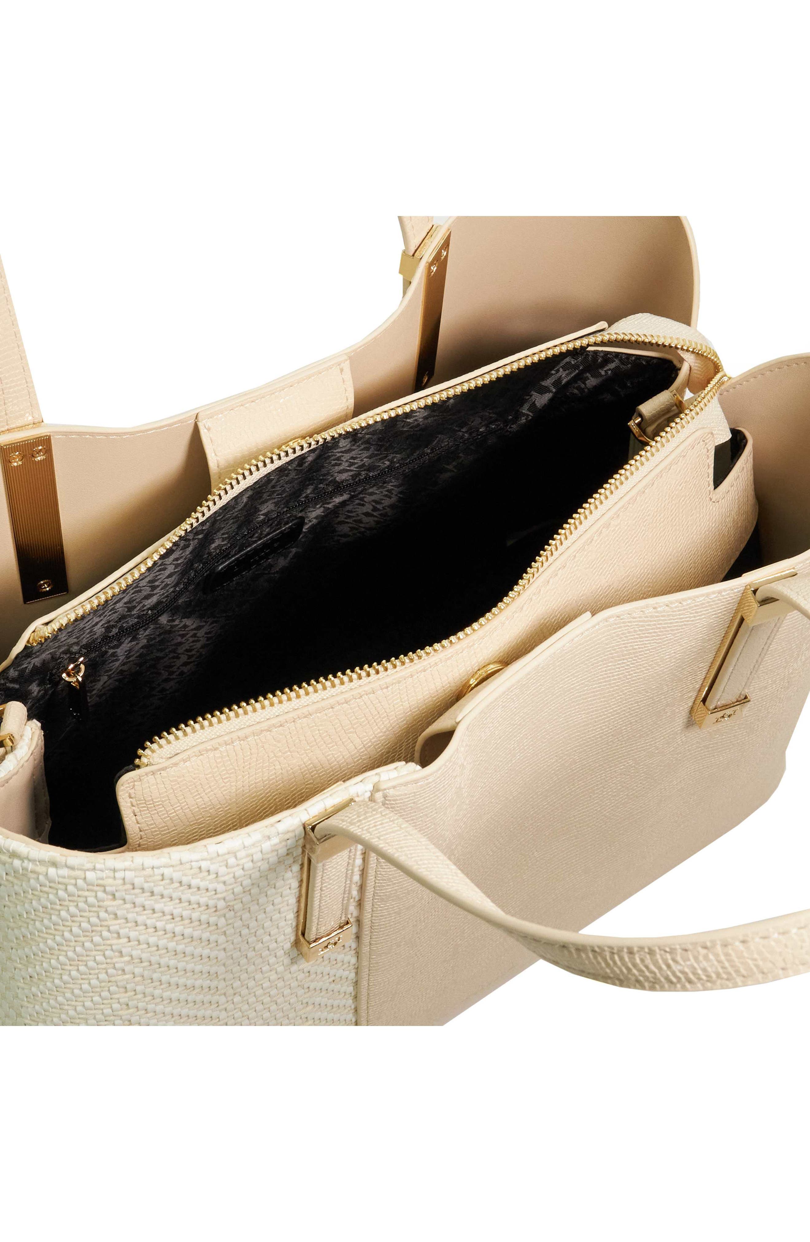 Dorry Faux Leather Tote, Alternate, color, ECRU1