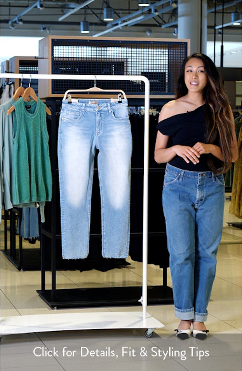 Rachael Fab Ab Raw Hem High Waist Crop Mom Jeans, sales video thumbnail
