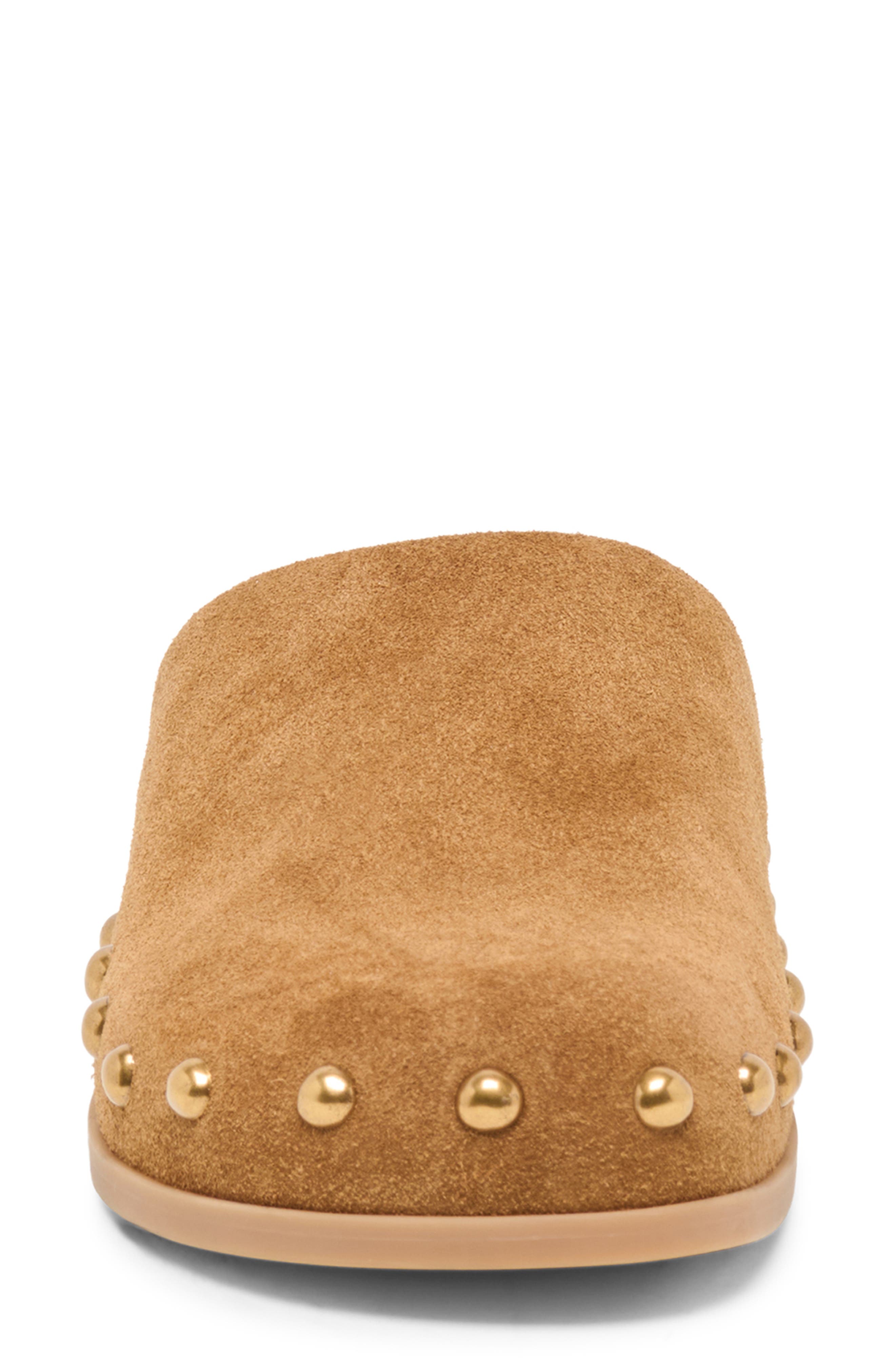 Joney Stud Flat Mule, Alternate, color, COGNAC SUEDE