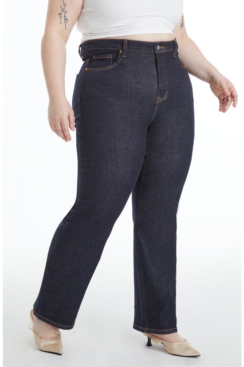 High Waist Straight Leg Jeans, Alternate, color, RINSE WASH