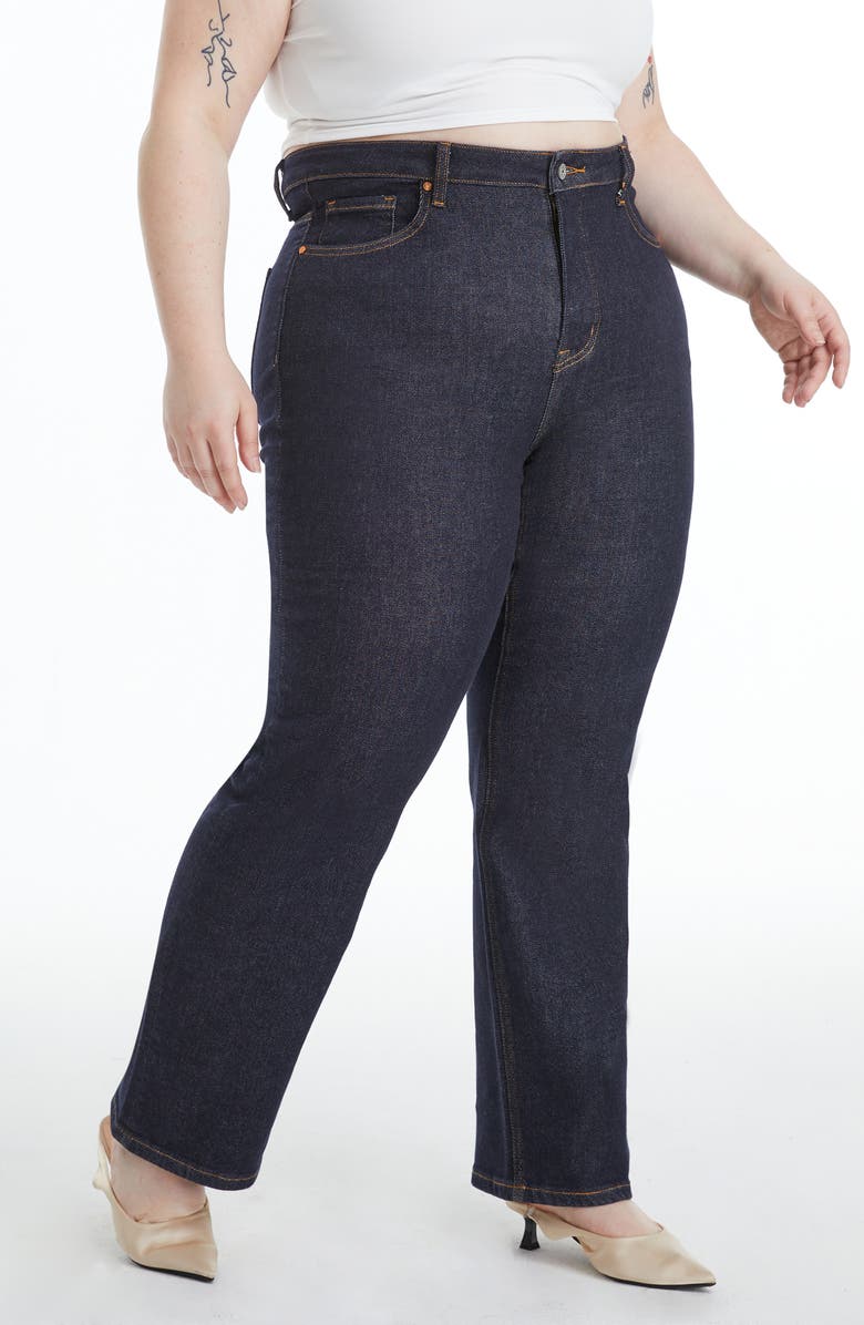 Bayeas High Waist Straight Leg Jeans, Alternate, color, Rinse Wash