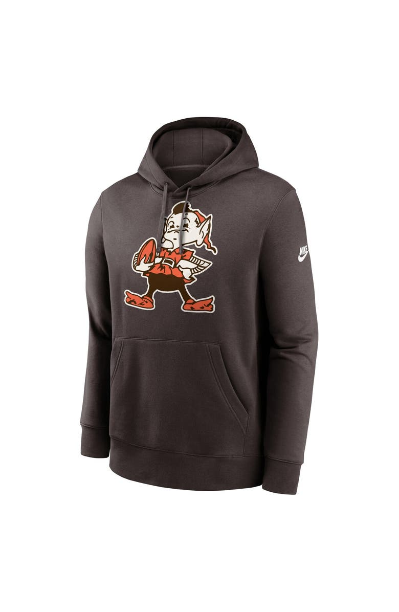 Nike Men's Nike Brown Cleveland Browns Rewind Club Logo Pullover Hoodie, Alternate, color, 