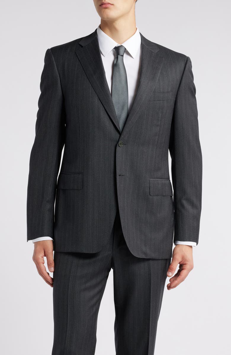 Canali Siena Regular Fit Pinstripe Super 130s Wool Suit, Alternate, color,