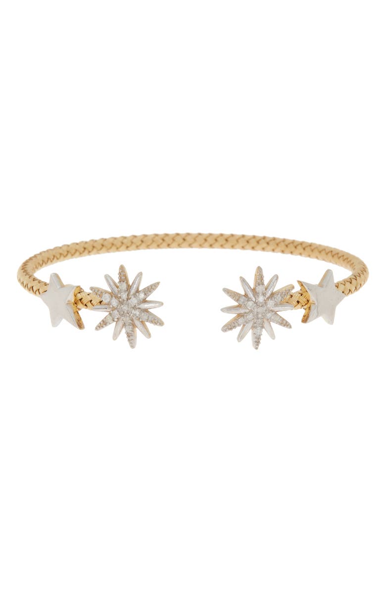 MESHMERISE 18K Gold Plated Diamond Bangle Bracelet - 0.20 ctw, Main, color, Yellow Gold
