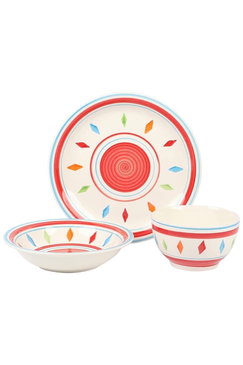 Heidy 12 Piece Durastone Dinnerware Set, Alternate, color, White
